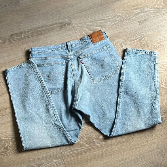 Levi’s Icon Wedgie Cropped Straight Leg High Rise Jean Rigid Denim Light Wash 32 - Picture 11 of 14